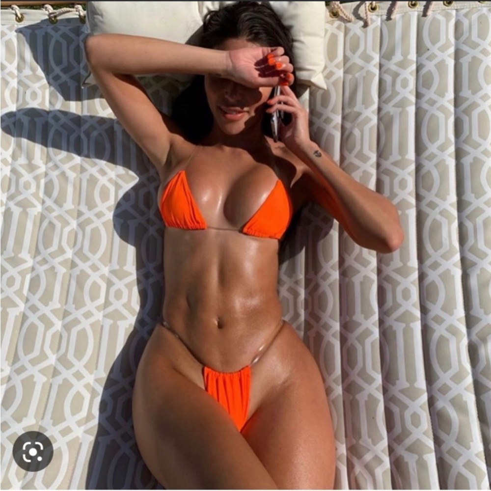 Oh Polly Orange Neon Clear Strap Bikini